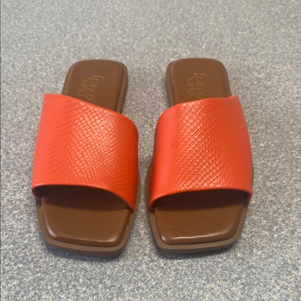New Franco Sarto Orange Slide Sandals